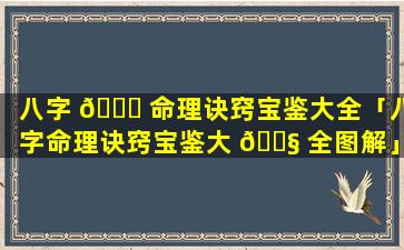 八字 🐕 命理诀窍宝鉴大全「八字命理诀窍宝鉴大 🐧 全图解」